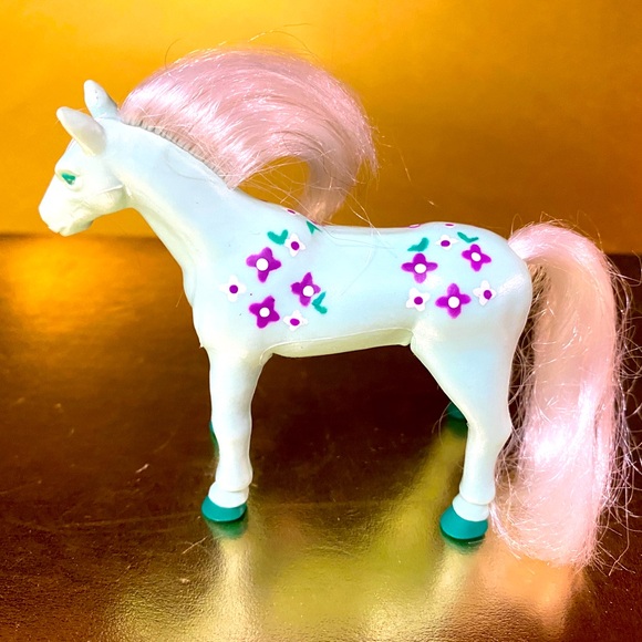 THE BENDABLES 1996 PONY TAILS MINT GREEN w/WHITE BRUSHABLE HAIR PONY TOY - Picture 2 of 9